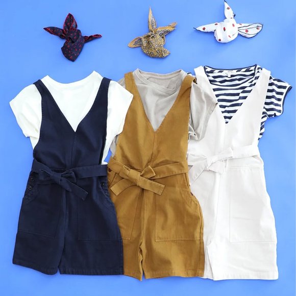 Alex Mill Ollie Short Overall in Natural - Picture 8 of 8